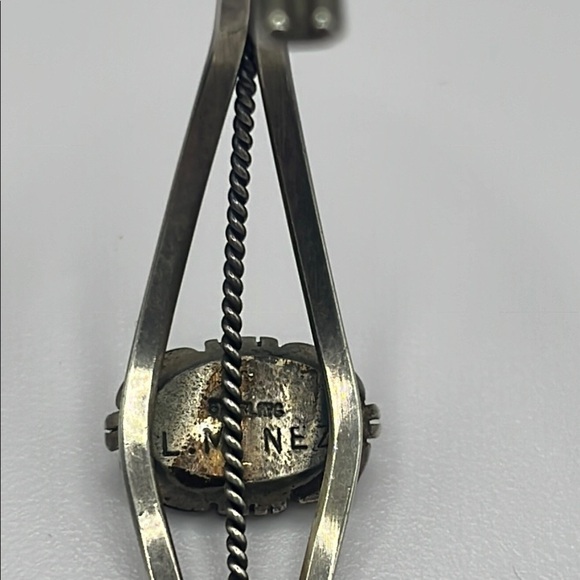 VINTAGE Leonard & Marian Nez Navajo Sterling Lapis Lazuli Cuff Bracelet - Picture 10 of 11